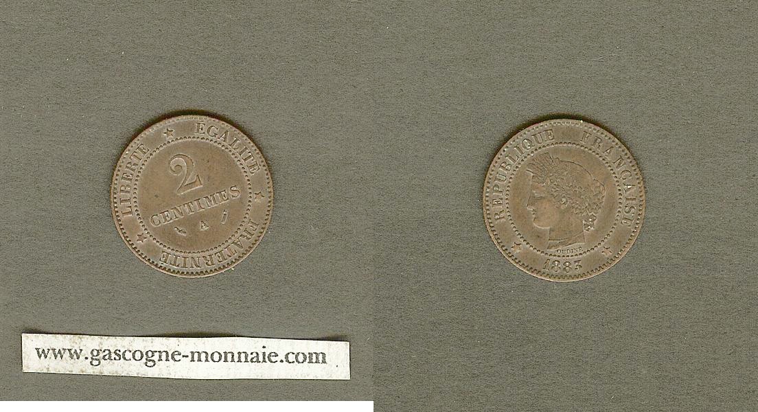2 centimes Cérès 1883 A Paris TTB+